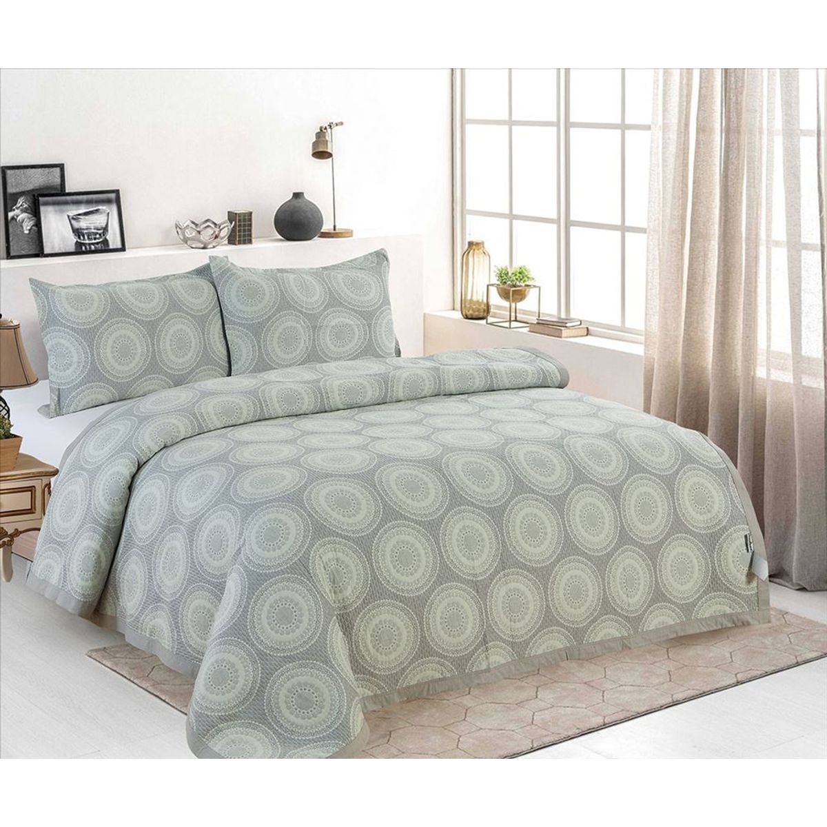 CASATEX - Cubrecama + Fundas de Almohada 2 Plazas - 100% Algodón