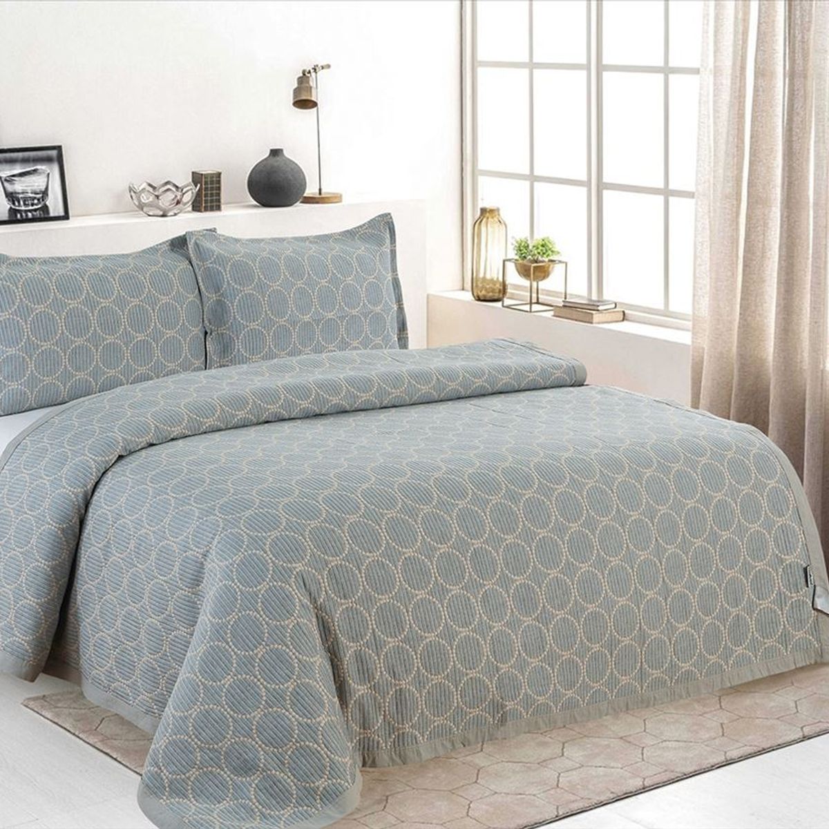 CASATEX - Cubrecama + Fundas de Almohada 2 Plazas - 100% Algodón