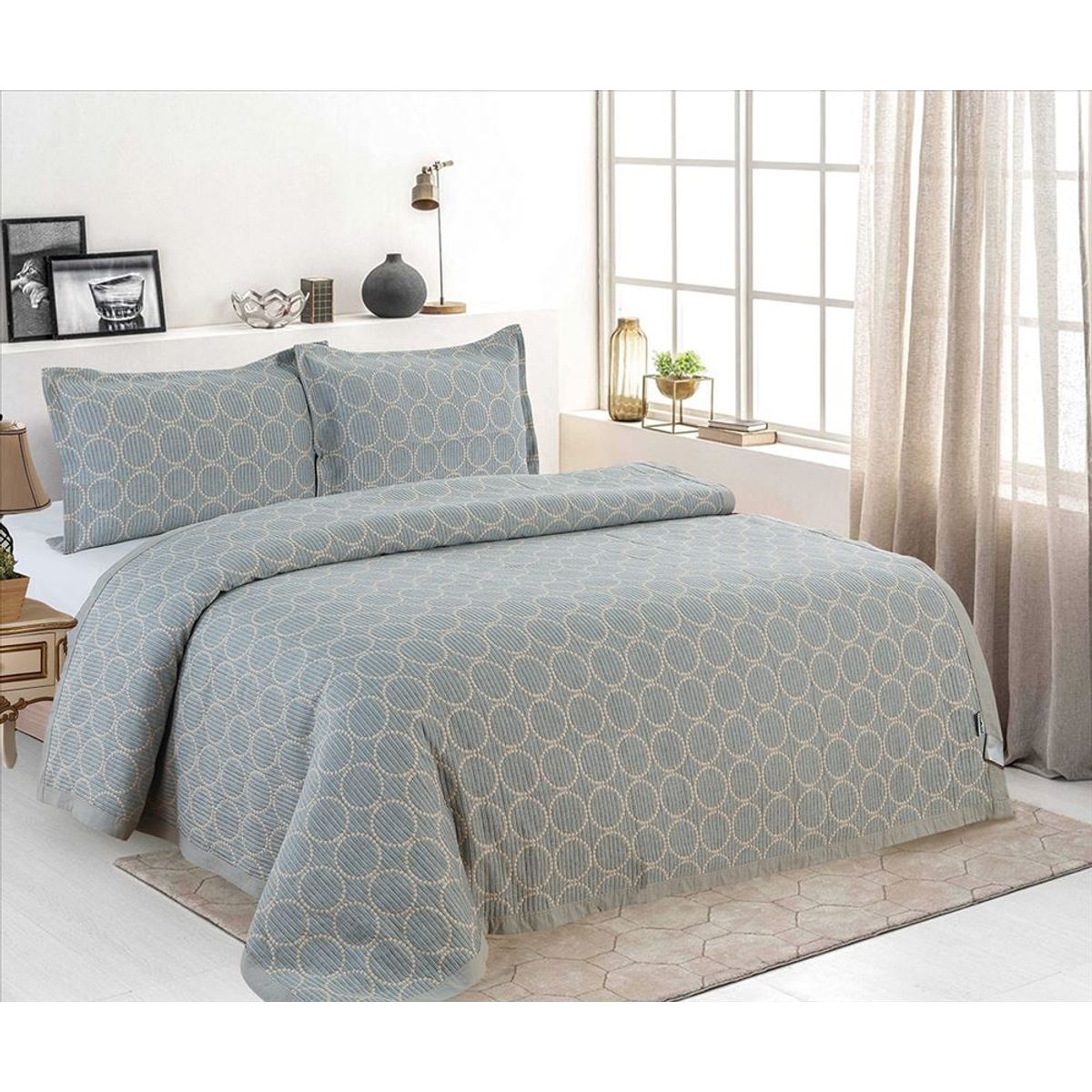 CASATEX - Cubrecama + Fundas de Almohada 2 Plazas - 100% Algodón