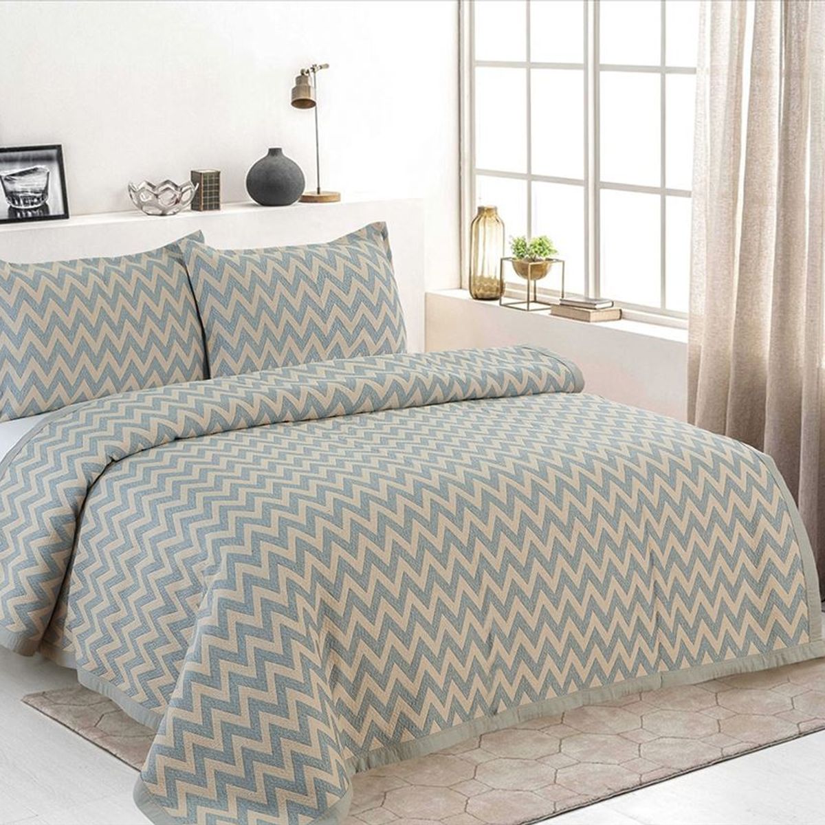 CASATEX - Cubrecama + Fundas de Almohada 2 Plazas - 100% Algodón