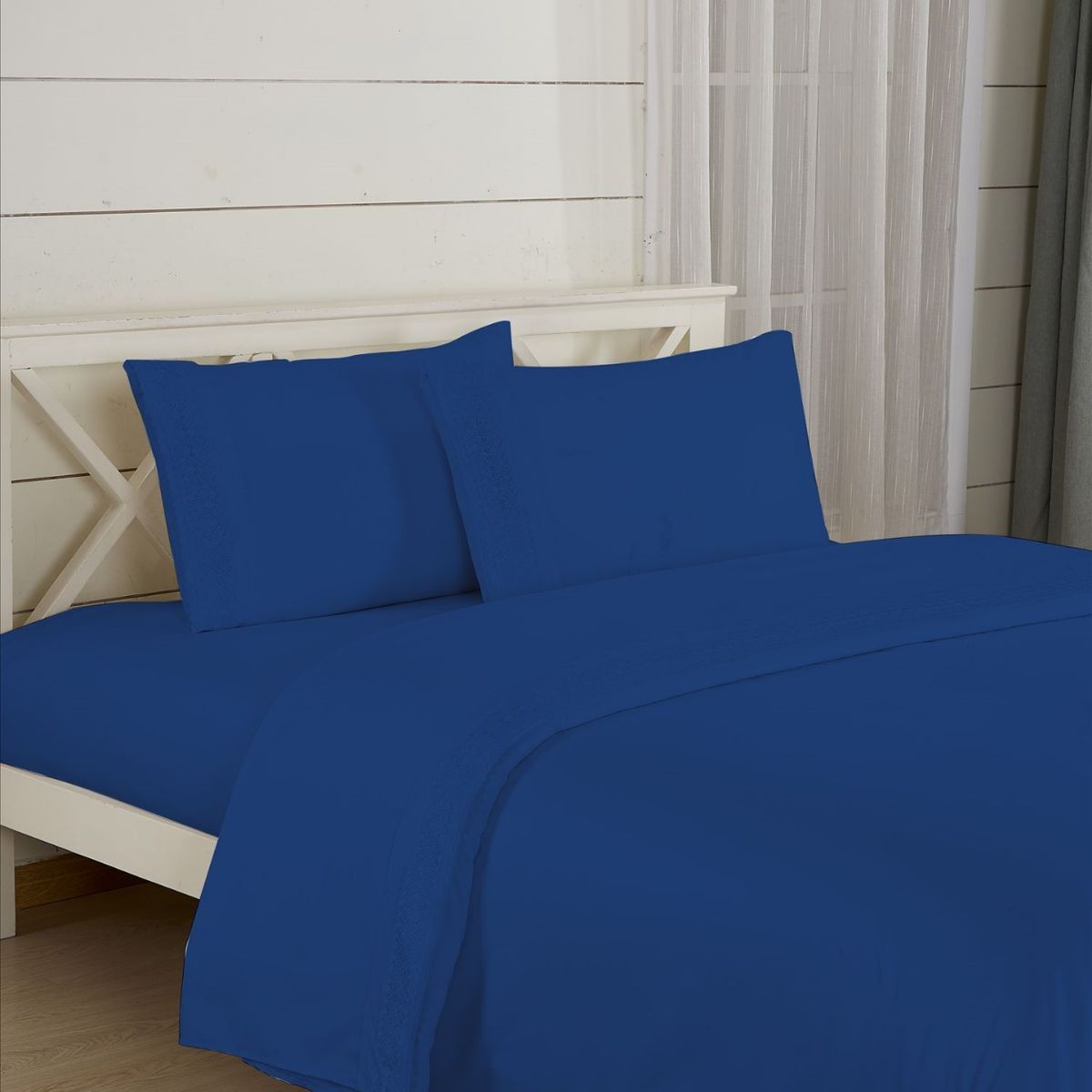 CASATEX - Juego de Sábanas 100% Algodón 2 Plz con Bordado - Bronderie