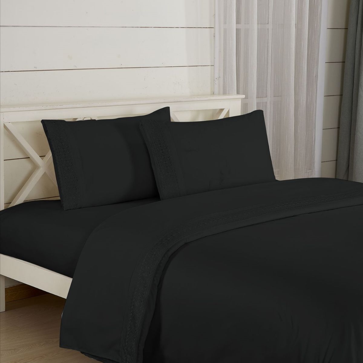 CASATEX - Juego de Sábanas 100% Algodón 2 Plz con Bordado - Bronderie