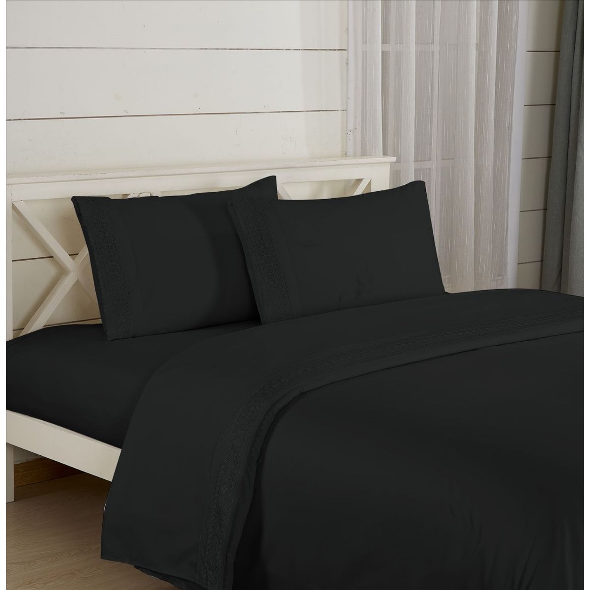 CASATEX - Juego de Sábanas 100% Algodón 2 Plz con Bordado - Bronderie