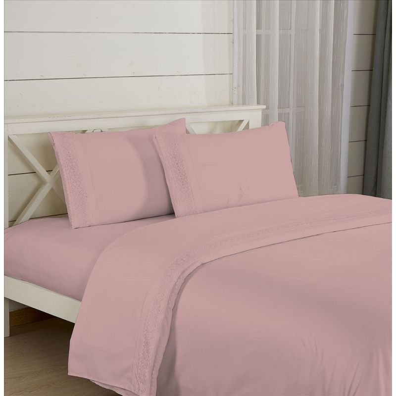 CASATEX - Juego de Sábanas 100% Algodón 2 Plz con Bordado - Bronderie