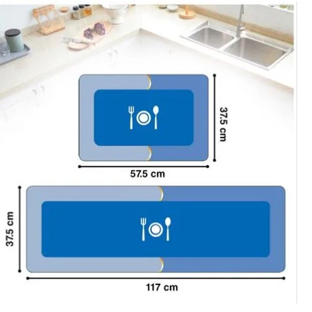 GENERICO - Alfombra  modernas doble grande Grande  antideslizante