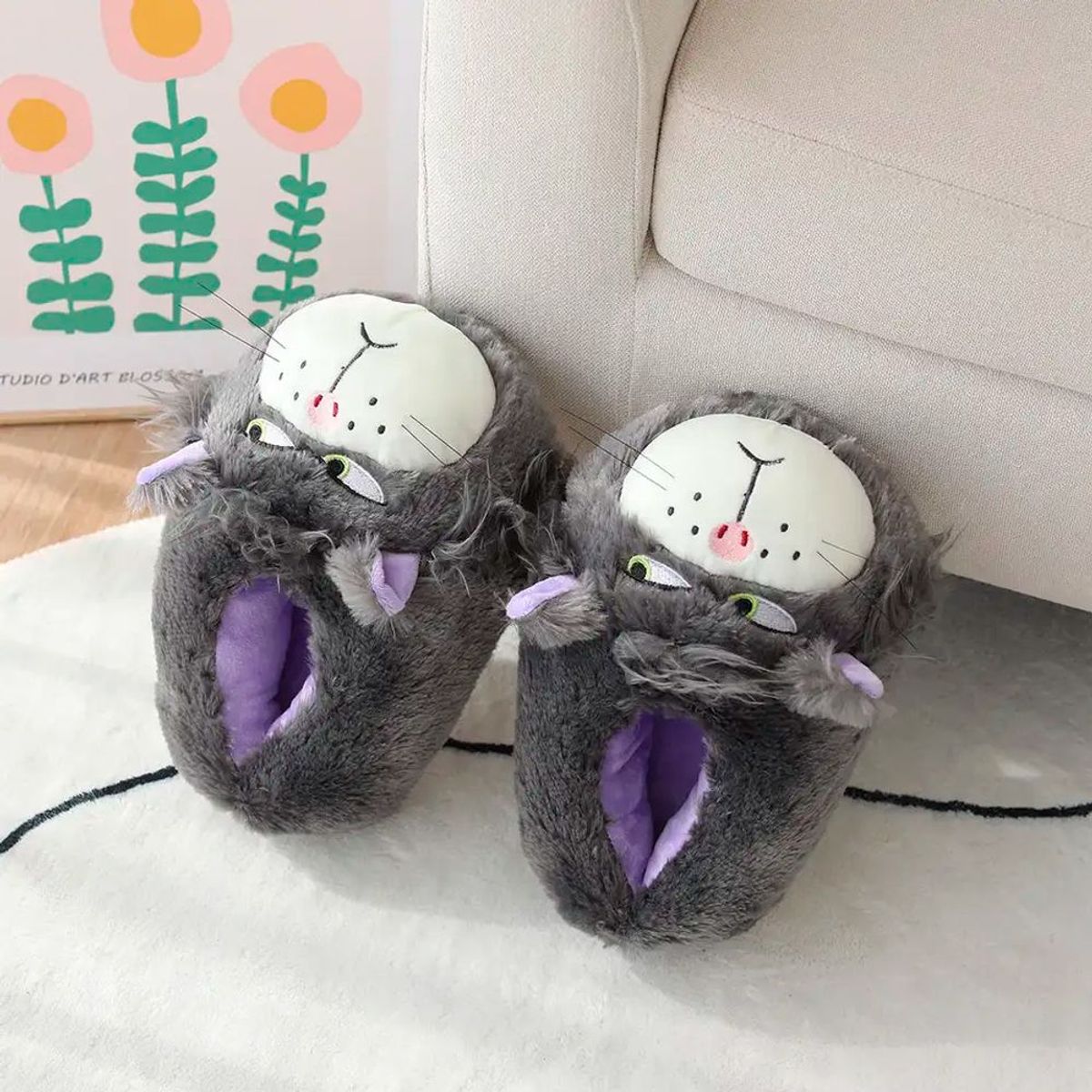 GENERICO - Pantuflas Gato Lucifer - Gato Kawaii Enfadado Cenicienta