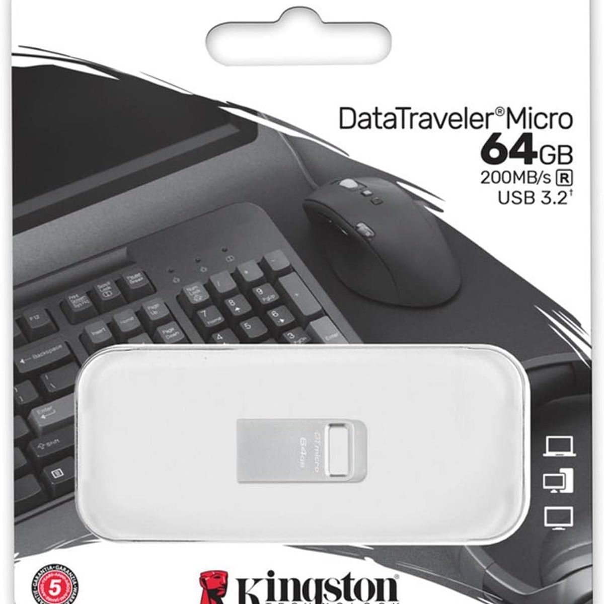 KINGSTON - MEMORIA USB KINGSTON DE 64GB DTMC3 DE METAL