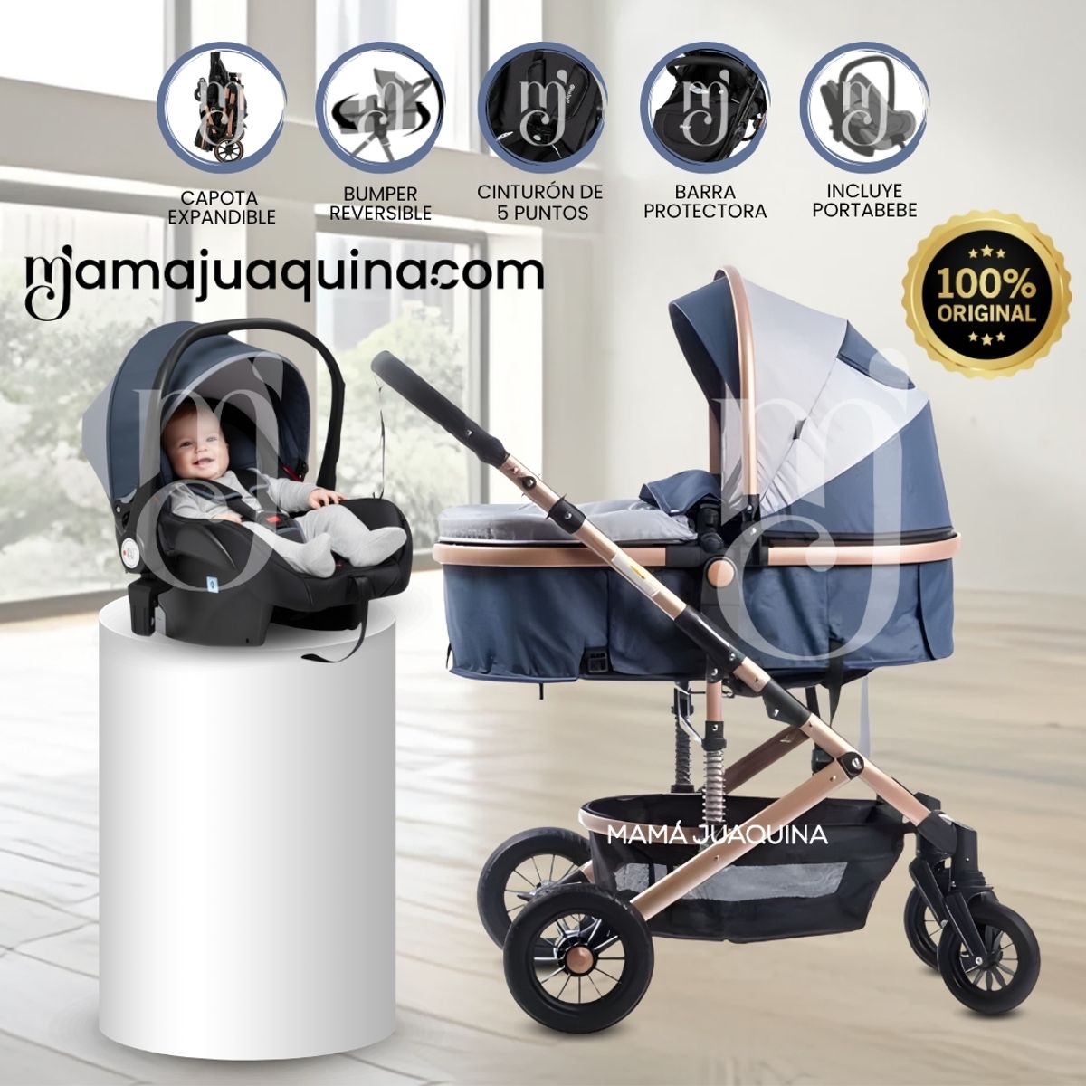 BABY - Coche Moisés de Lujo «JELANI » Edición Limitada Blue