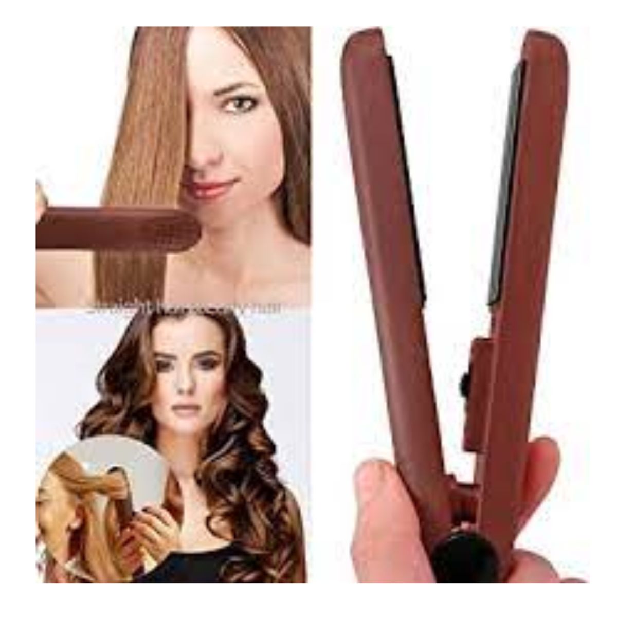 OEM - Mini Plancha de Cabello Marrón