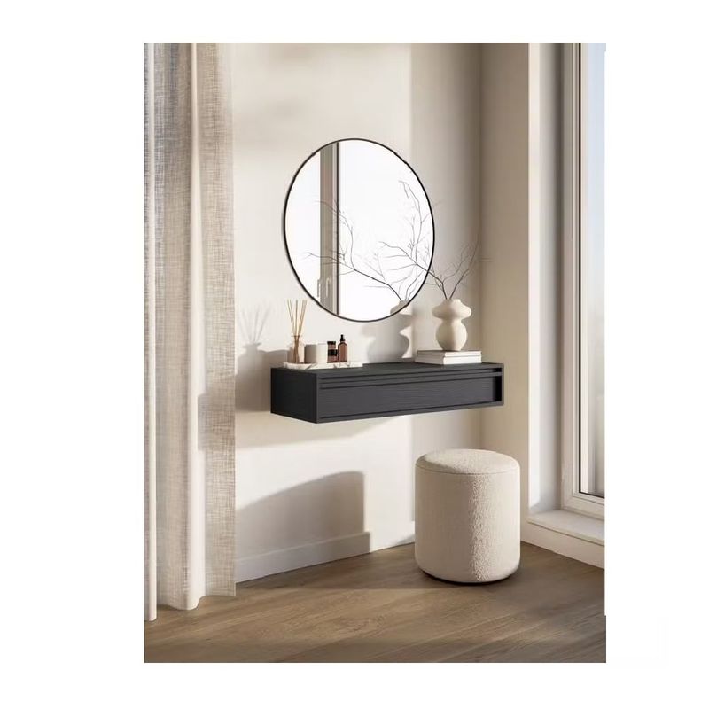 GENERICO - Recibidor Flotante Glady Negro 1 Cajón R&R MUEBLES