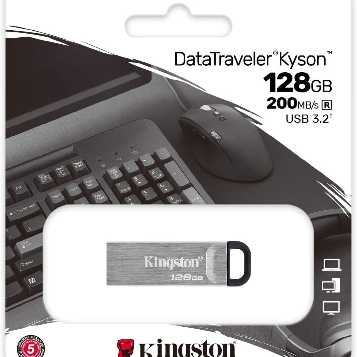 KINGSTON - MEMORIA USB KINGSTON DE 128GB DTKN METAL