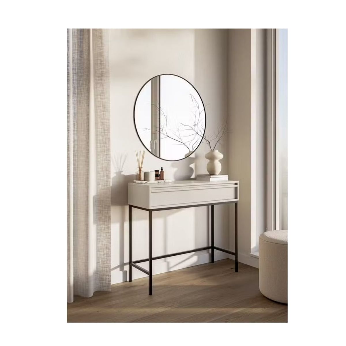 GENERICO - Mesa Consola Recibidor Glady Taupe 1 Cajón R&R MUEBLES