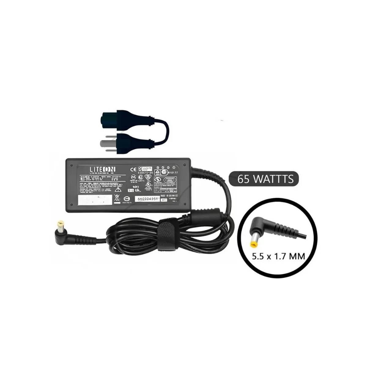OEM - Cargador para Laptop Acer 19.5V.  3.42A. 65W. 5.5X1.7mm. Punta Normal