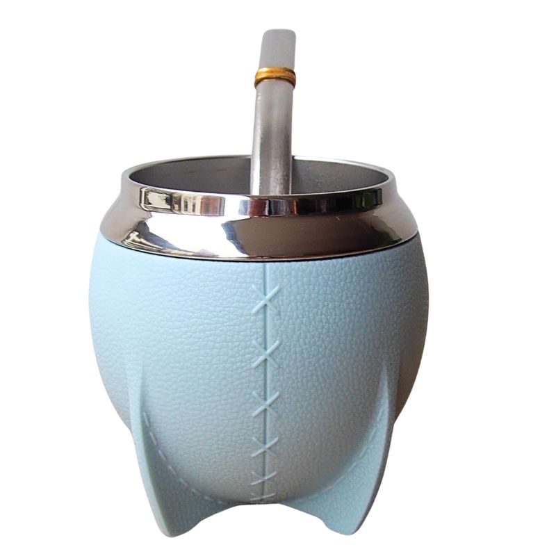 GENERICO - Matero Mate Torpedo de Acero Inoxidable Celeste