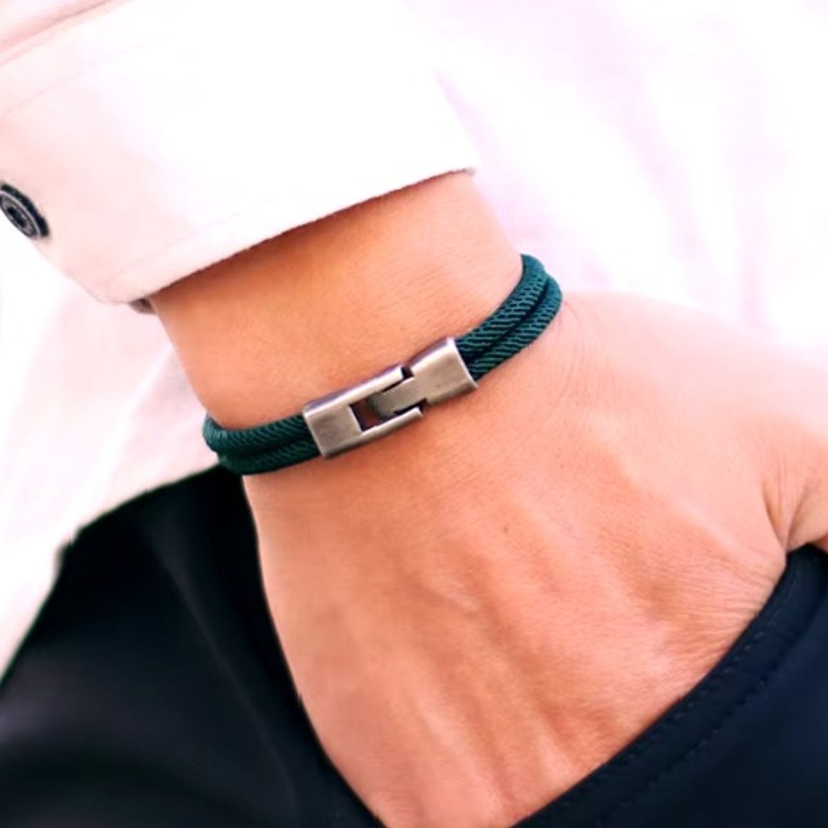 GENERICO - Pulsera de Supervivencia Cuerda Doble Verde