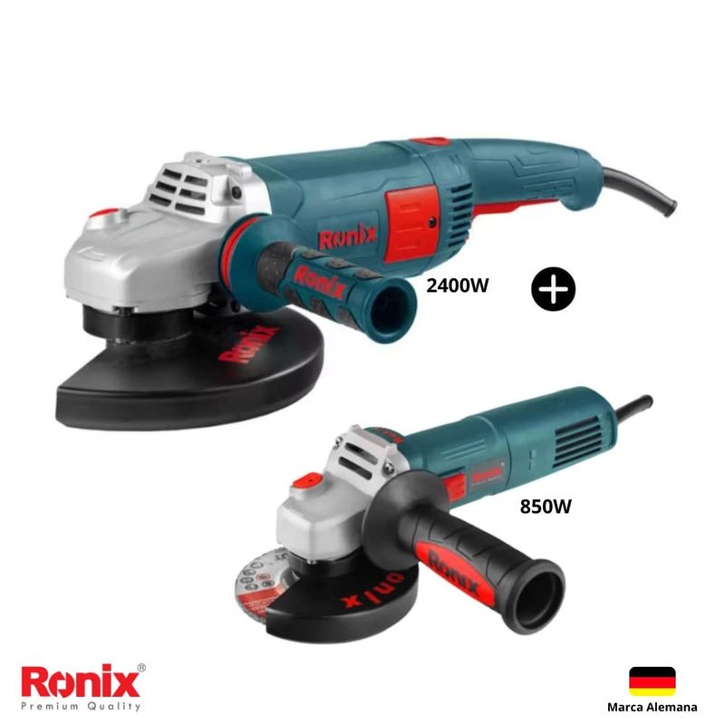 RONIX - Combo Amoladoras Ronix Amoladora 7″ 2400W + Amoladora 4 1/2″ 850W