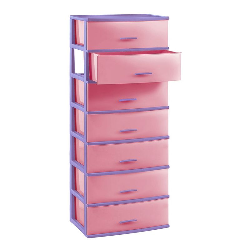 POLINPLAST - COMODA SUPER LINDA X7 PISOS  VIOLETA CLARO CROSADO