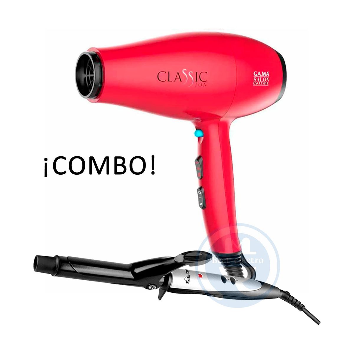 GAMA - Combo Secador Gama Classic BECHD0000000464 y Rizador Siegen SG-2411