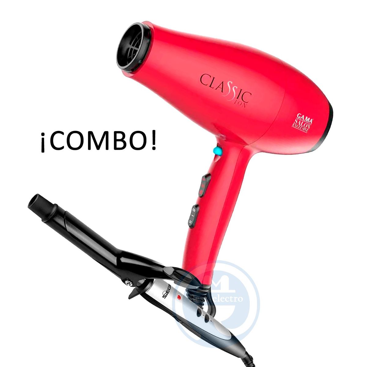 GAMA - Combo Secador Gama Classic BECHD0000000464 y Rizador Siegen SG-2411