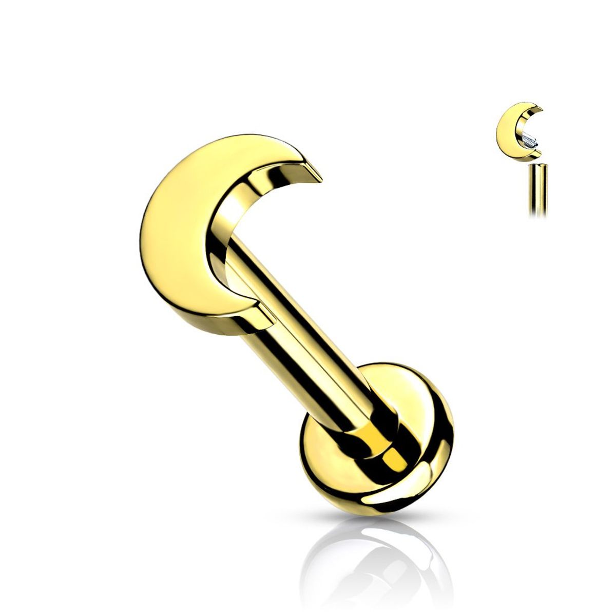 ADR JOYERIA CORPORAL - Piercing Luna Titanio Labret ADR Joyería Corporal