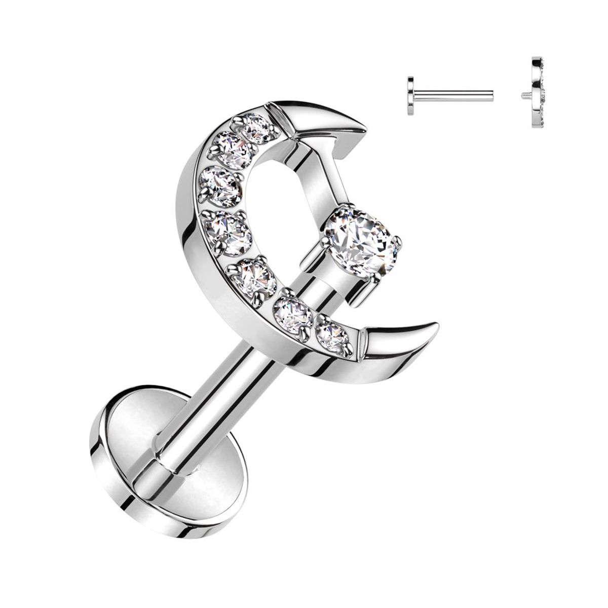 ADR JOYERIA CORPORAL - Piercing Luna Creciente Titanio Labret ADR Joyería Corporal