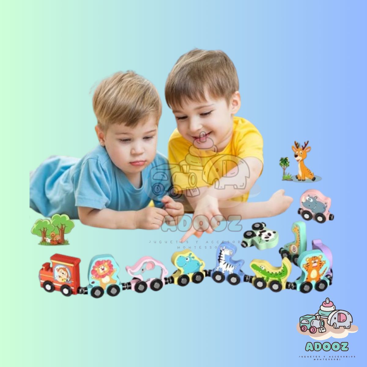 GENERICO - Tren Magnético de Madera Montessori Zeoddler para Niños