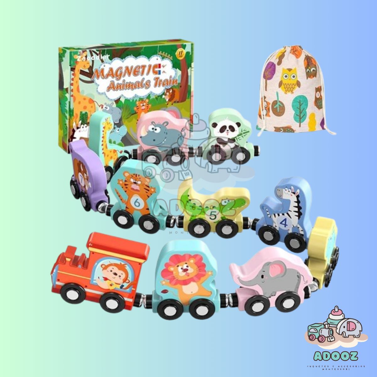 GENERICO - Tren Magnético de Madera Montessori Zeoddler para Niños