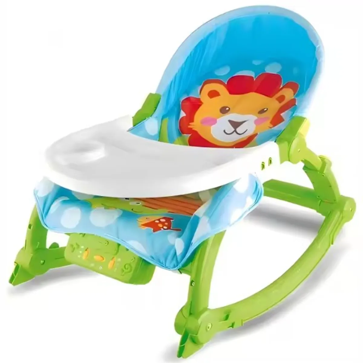 IDEAL - Silla Mecedora Musical Vibradora Lampara con Mesa Multicolor