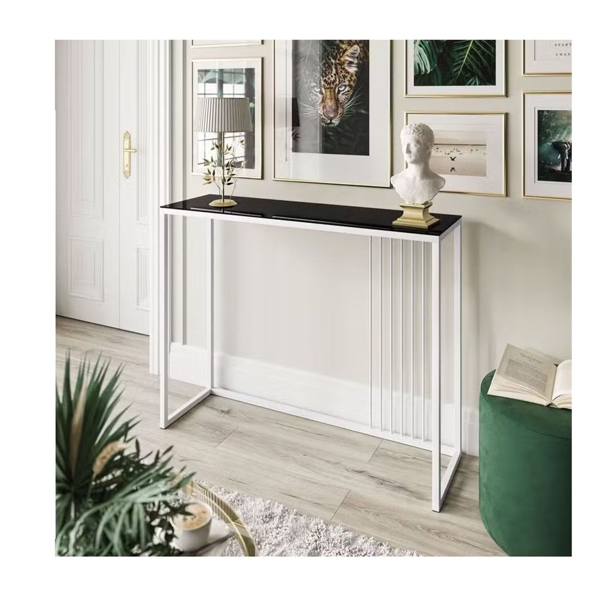 GENERICO - Mesa Consola Recibidor Lenin NegroBlanco R&R MUEBLES