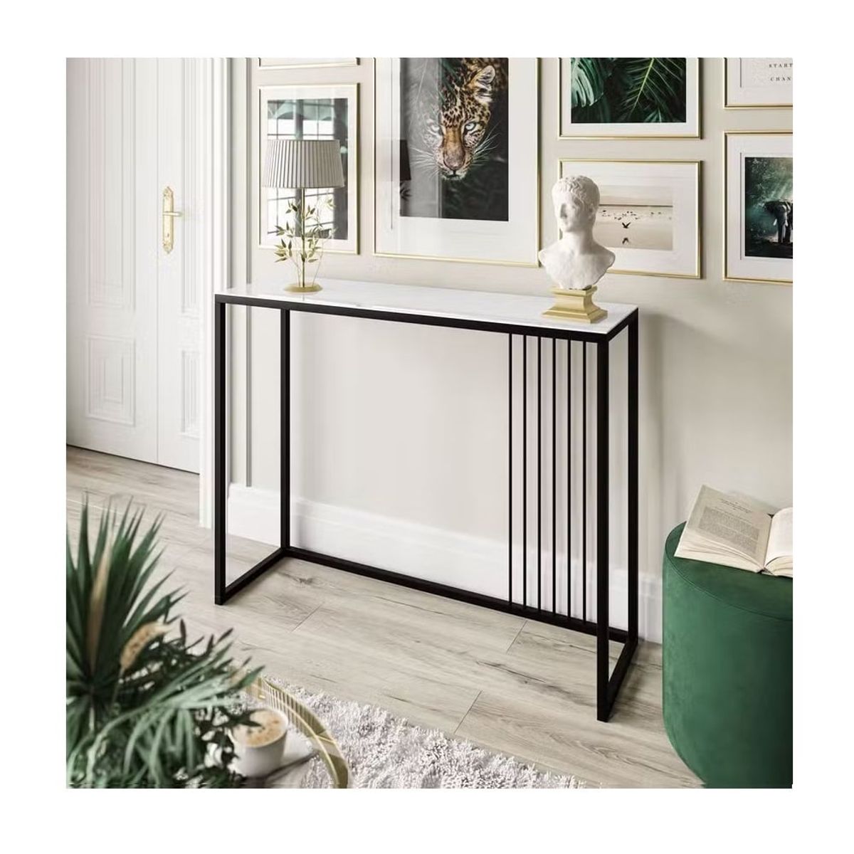 GENERICO - Mesa Consola Recibidor Lenin BlancoNegro R&R MUEBLES