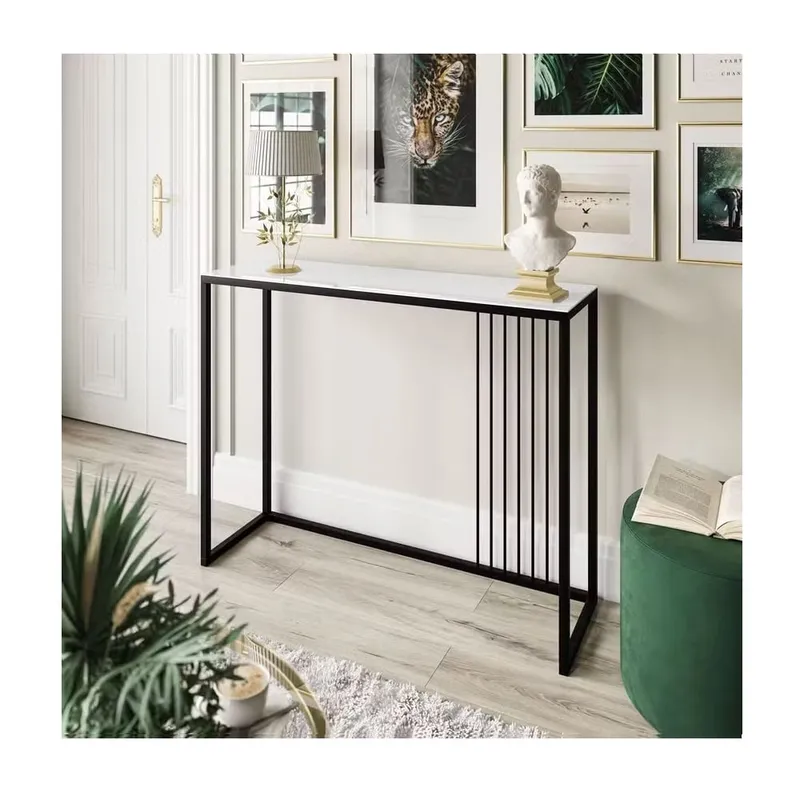 GENERICO - Mesa Consola Recibidor Lenin BlancoNegro R&R MUEBLES