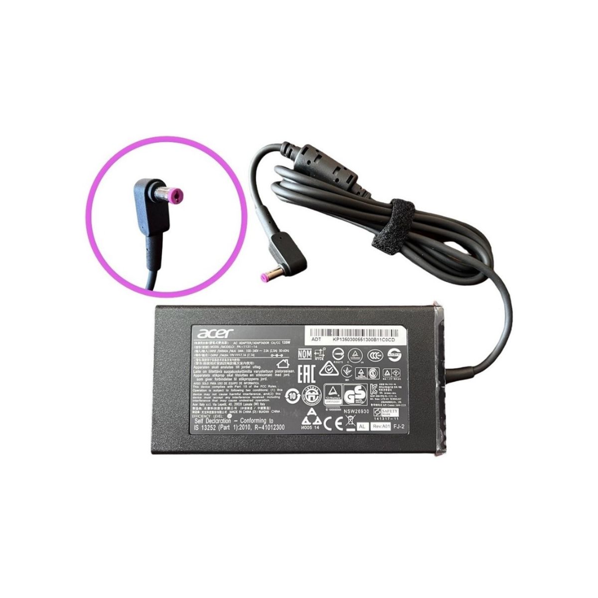 ACER - Cargador Acer 19V.  7.1A. 135 W. 5.5X 1.7mm. Punta normal