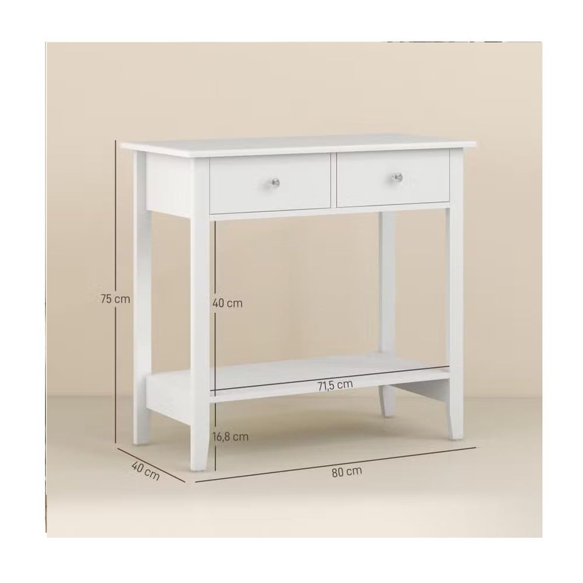 GENERICO - Mesa Consola Recibidor Vintage Roman Blanco R&R MUEBLES