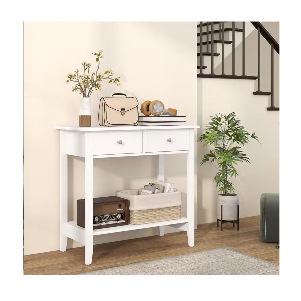 GENERICO - Mesa Consola Recibidor Vintage Roman Blanco R&R MUEBLES
