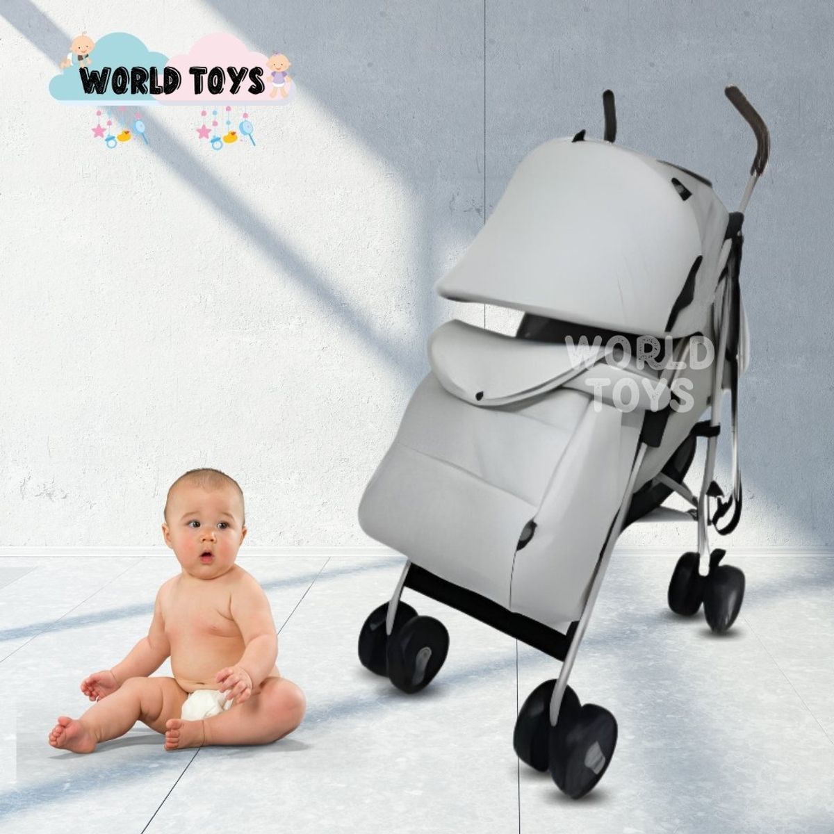 BABY - Coche Bastón de Lujo «ADOU» Gray