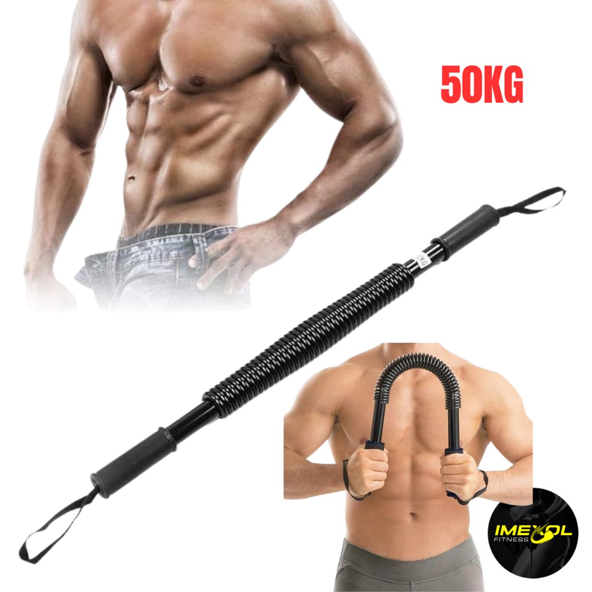 GENERICO - Barra de Resistencia 50kg torsion Fuerza Resistencia 60CM