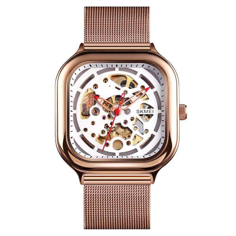SKMEI - Reloj Skmei 9184 MECANICO Tourbillon AUTOMATICO Correa Acero_.