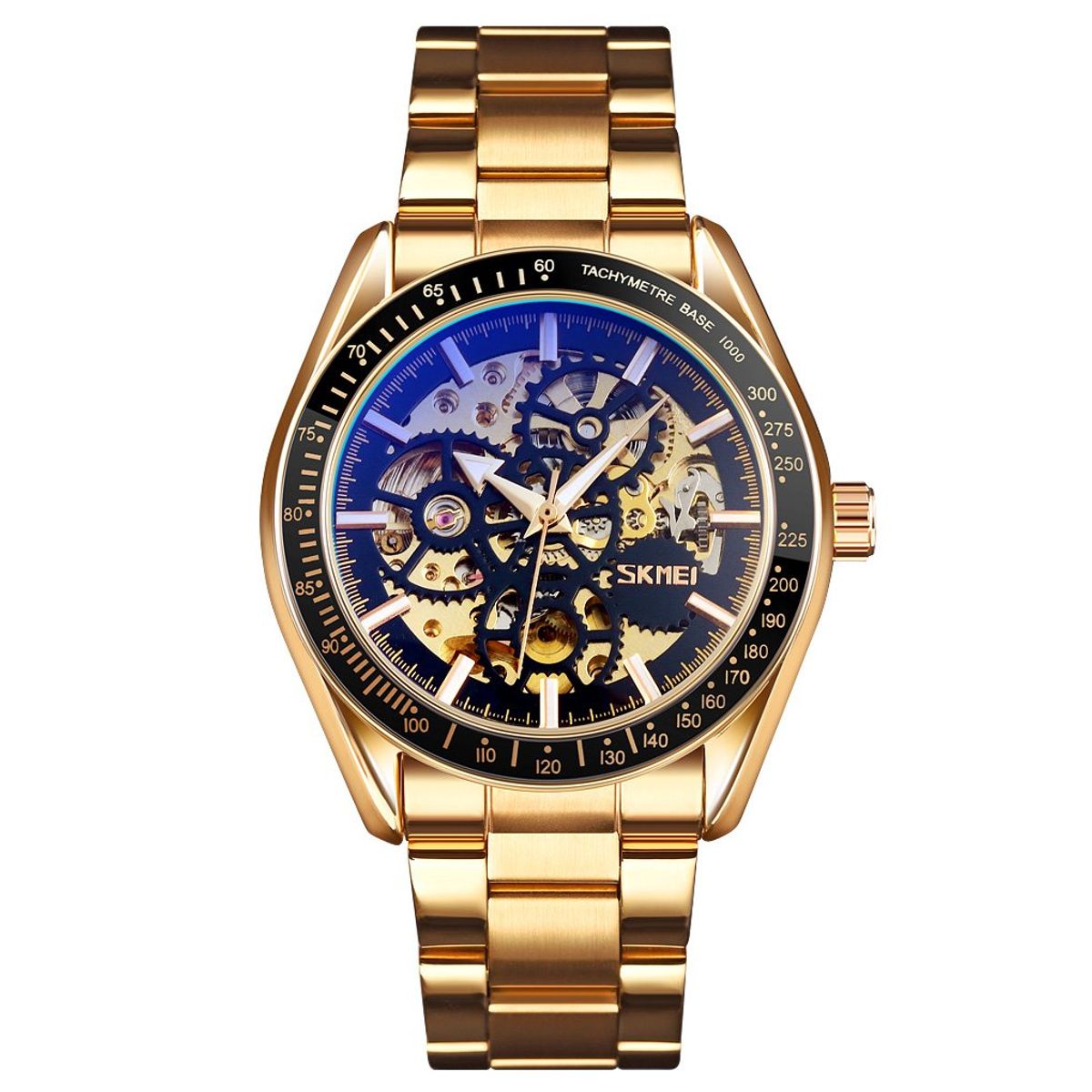 SKMEI - Reloj Skmei 9194 Dorado Fondo Negro  MECANICO Tourbillon AUTOMATICO_.