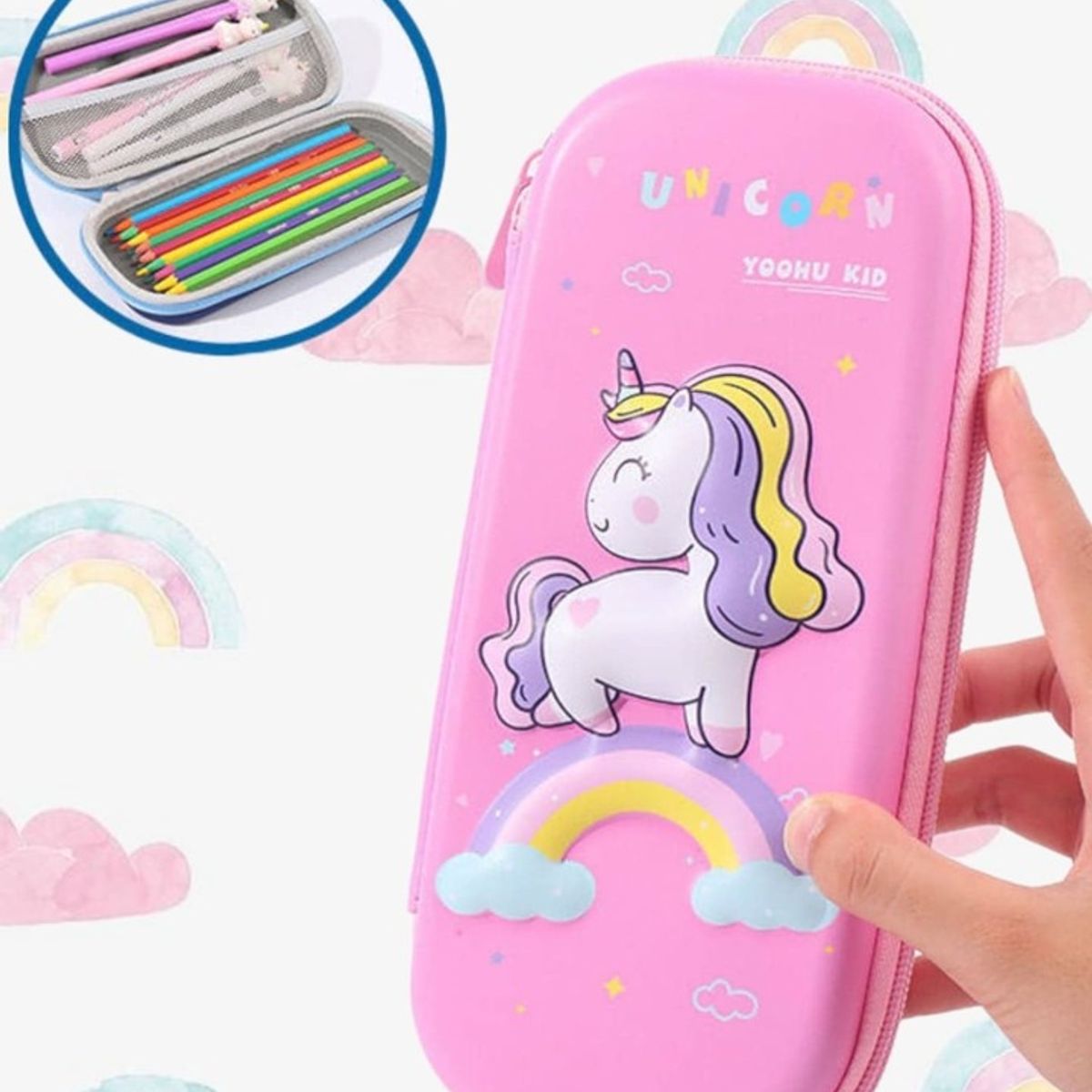 GENERICO - CARTUCHERA 3D ESCOLAR DISEÑOS VARIADOS PARA NIÑAS KAWAII