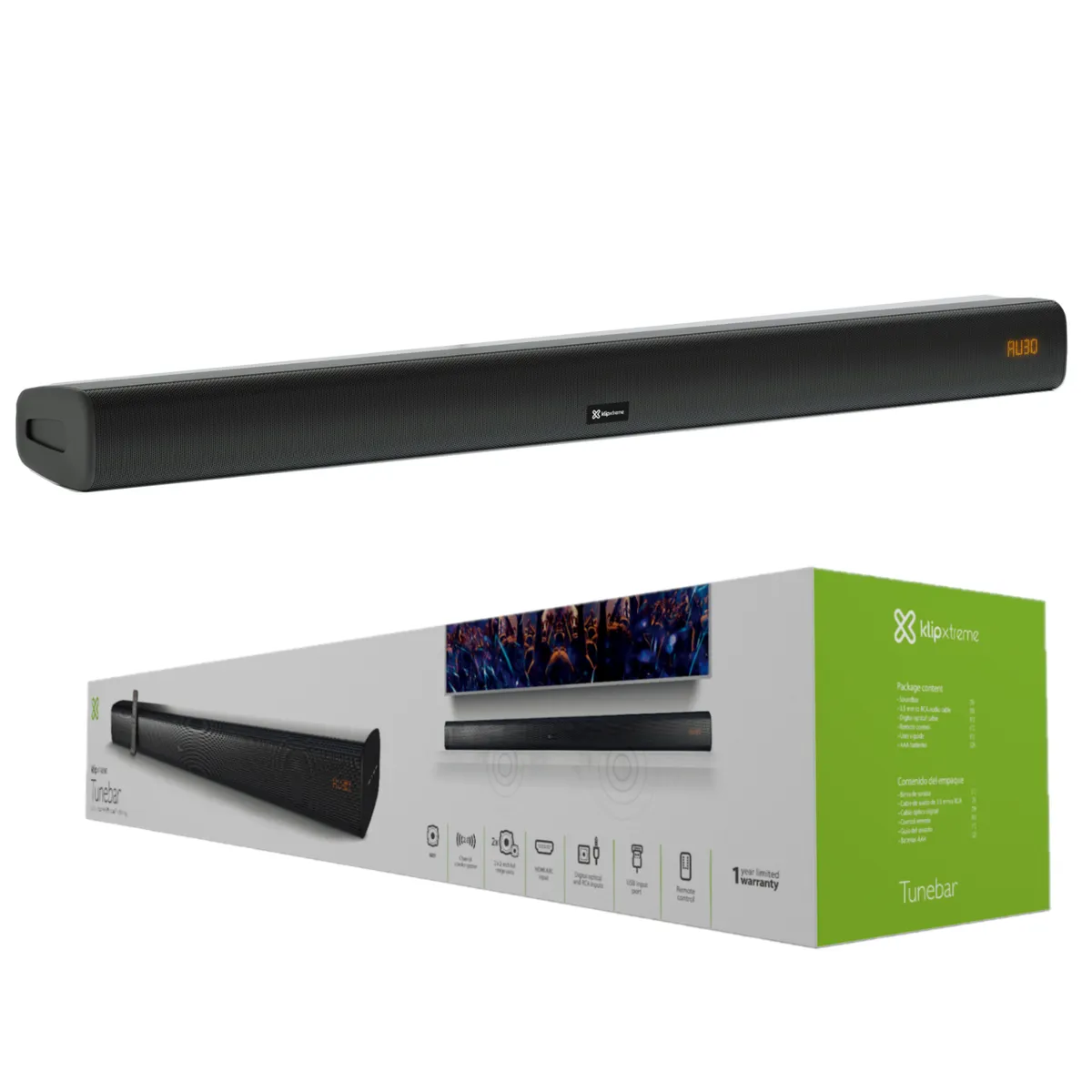 KLIP XTREME - Soundbar Klipxtreme 60w Barra De Sonido Tunebar