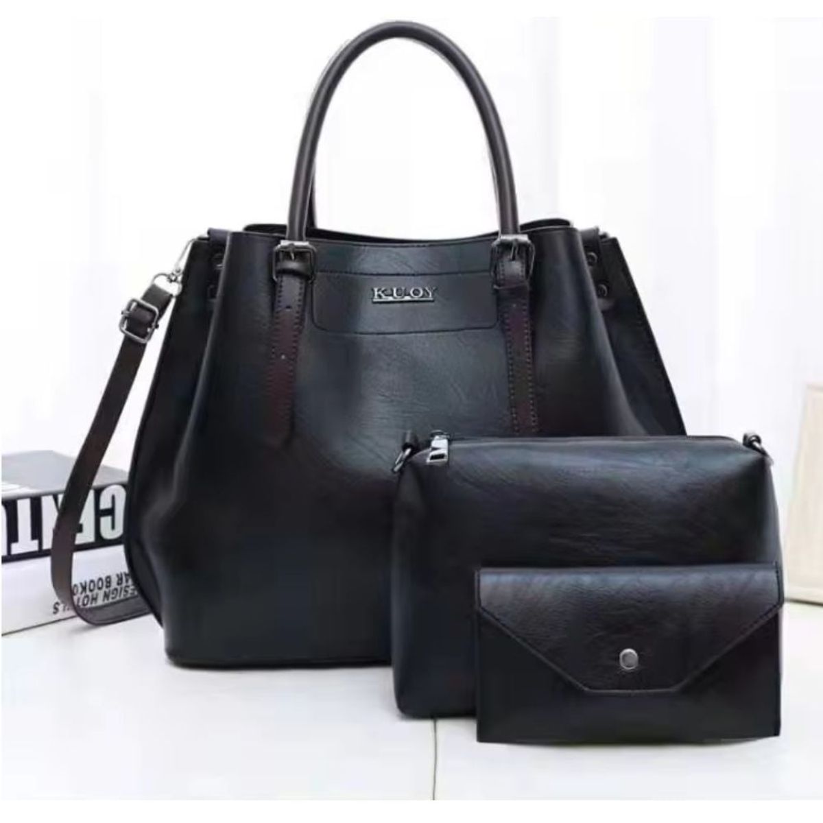 GENERICO - Cartera Mujer Set 3 en 1 de Dama Estilo Casual Elegante.
