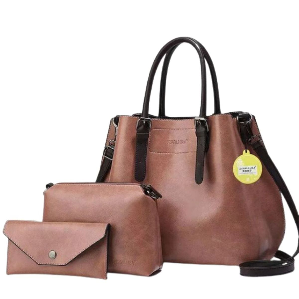 GENERICO - Cartera Mujer Set 3 en 1 de Dama Estilo Casual Elegante.