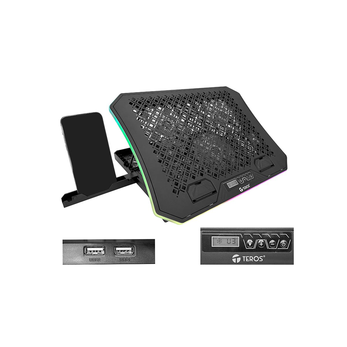 TEROS - Cooler para Laptop Gamer Teros 15 - 19 Pulgadas
