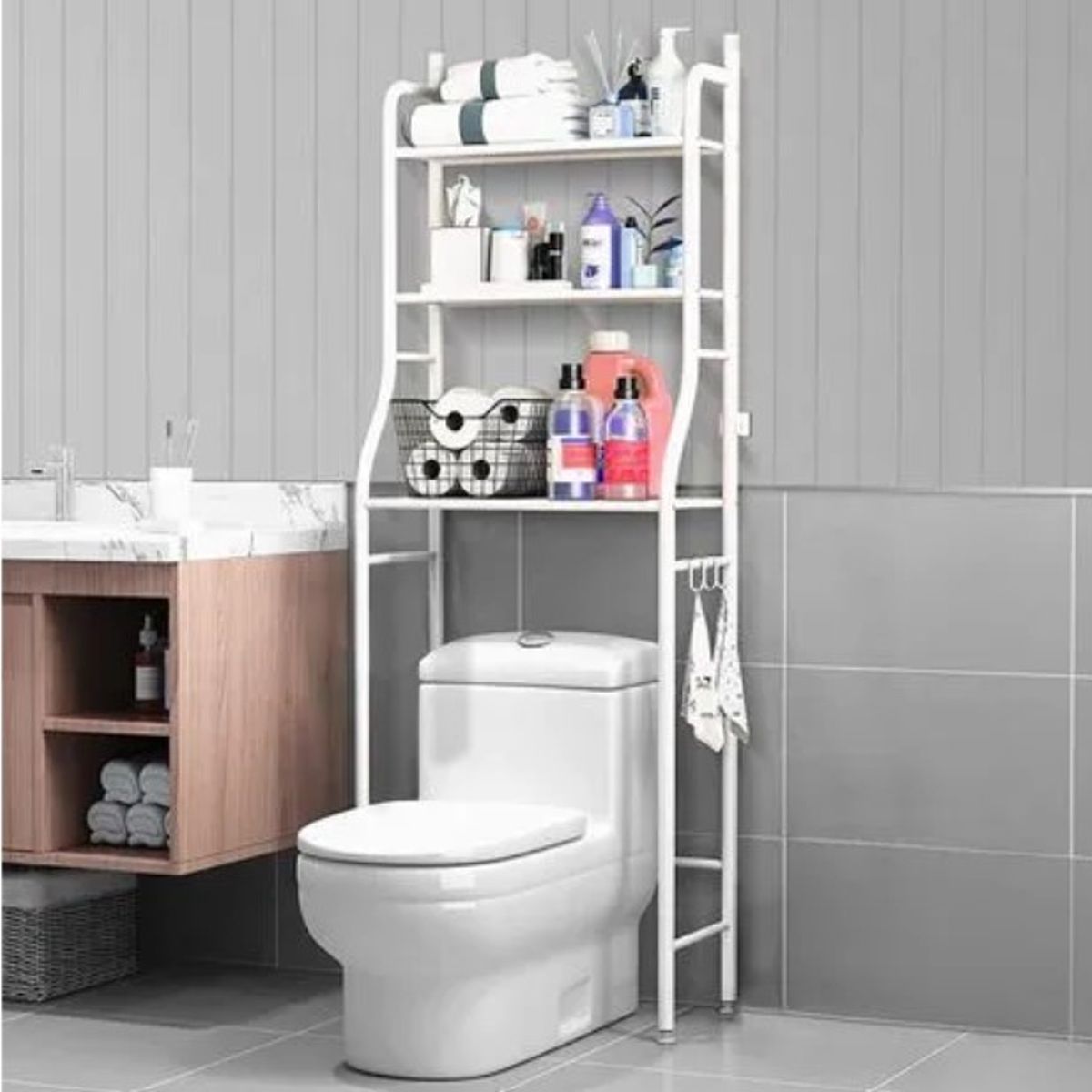 GENERICO - Estante Mueble Organizador De Baño 3 Niveles Repisa Color Blanco