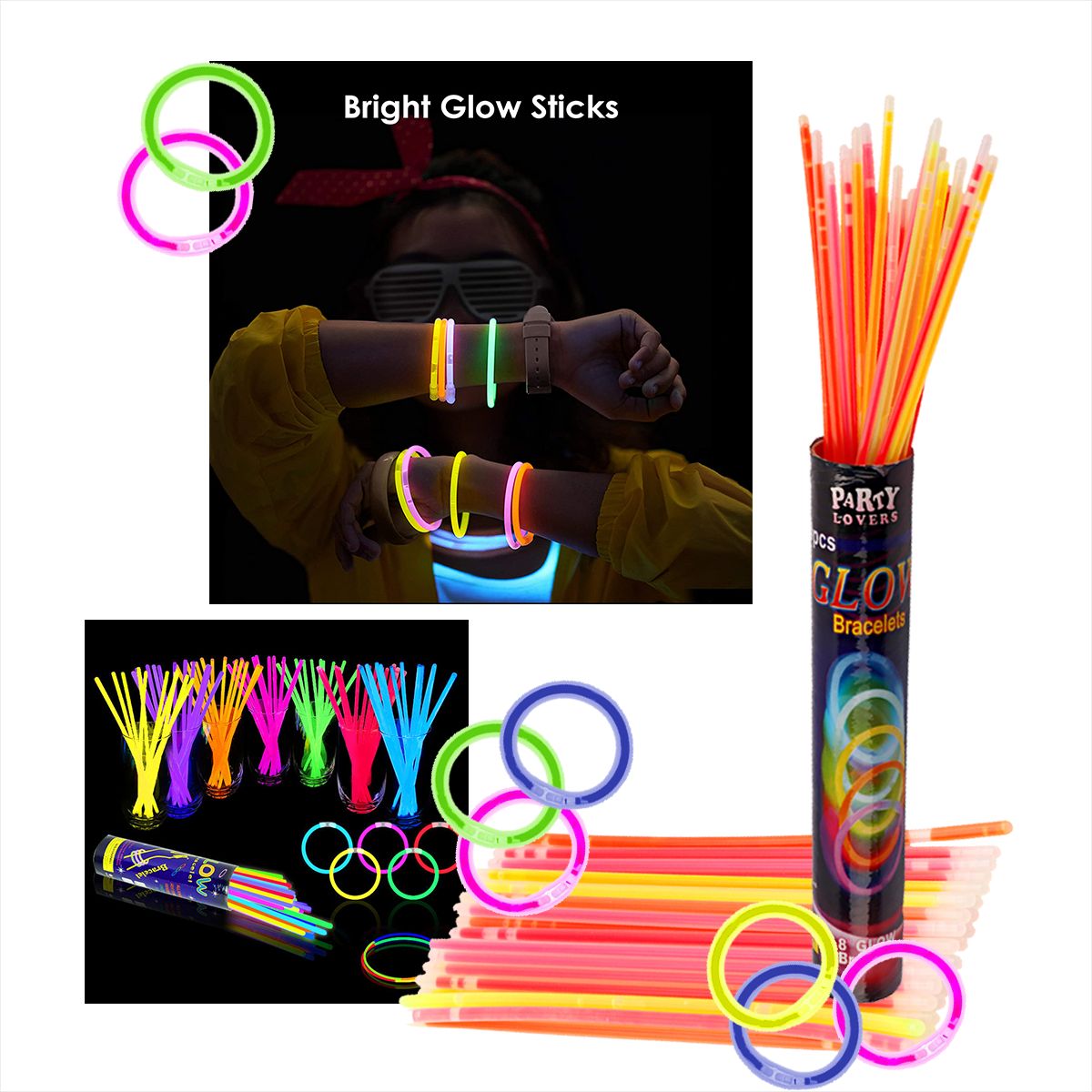 GENERICO - Pulsera fluorescente neón set x 50