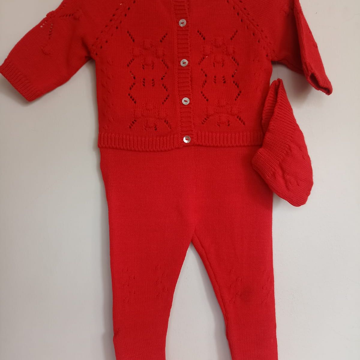 GENERICO - Conjunto Equis Bebe Rojo 3 piezas Chaqueta + Pantalon + Gorro