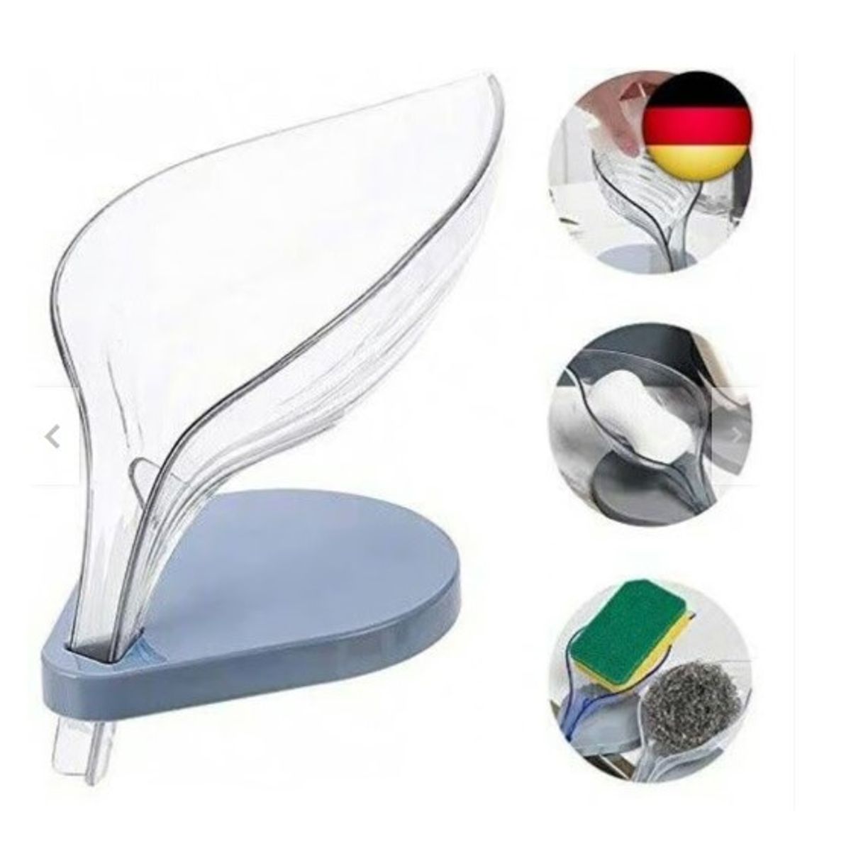 GENERICO - JABONERA CON VENTOSA EN FORMA DE HOJA MARRON