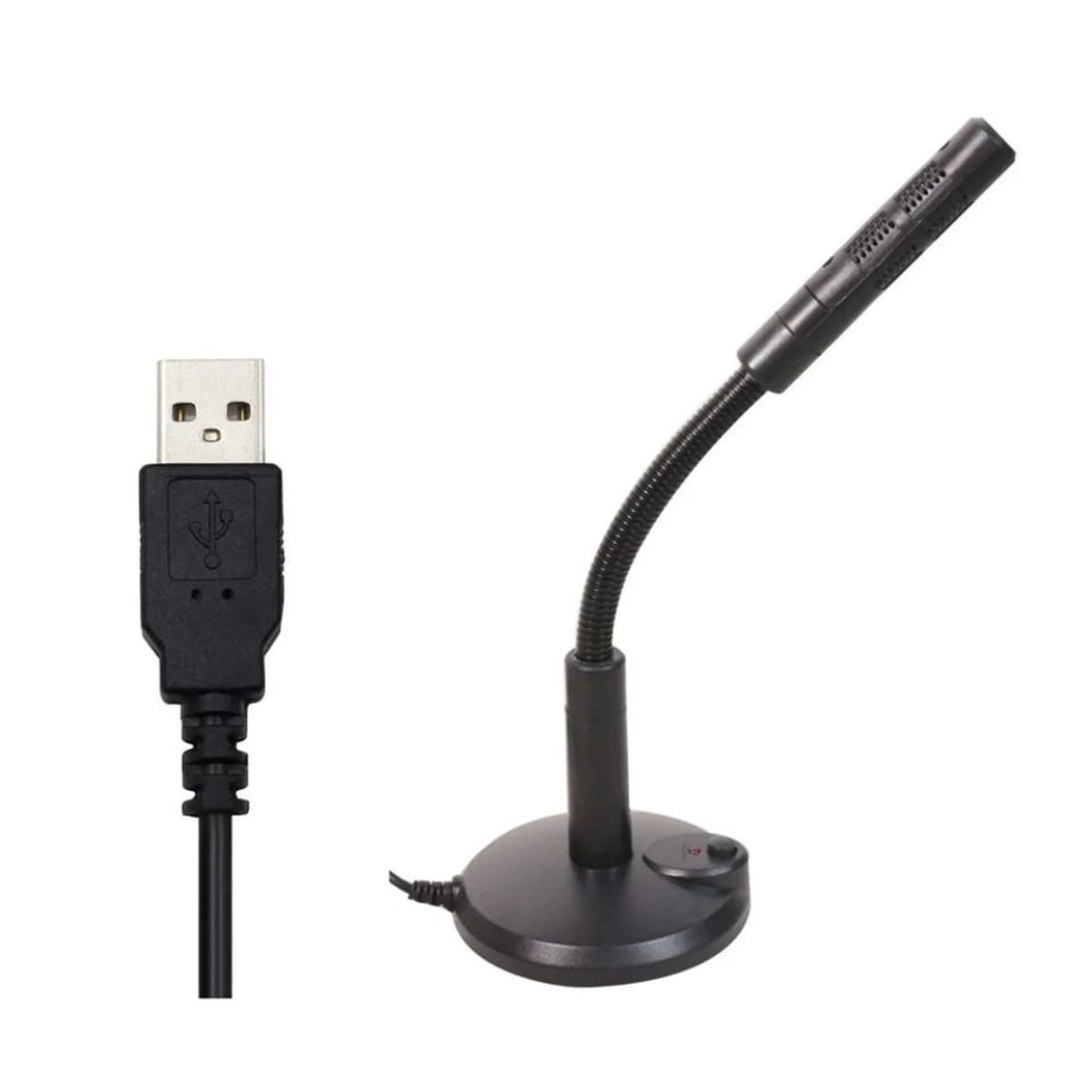 GENERICO - Microfono para PC Laptop Cable USB Flexible Mute