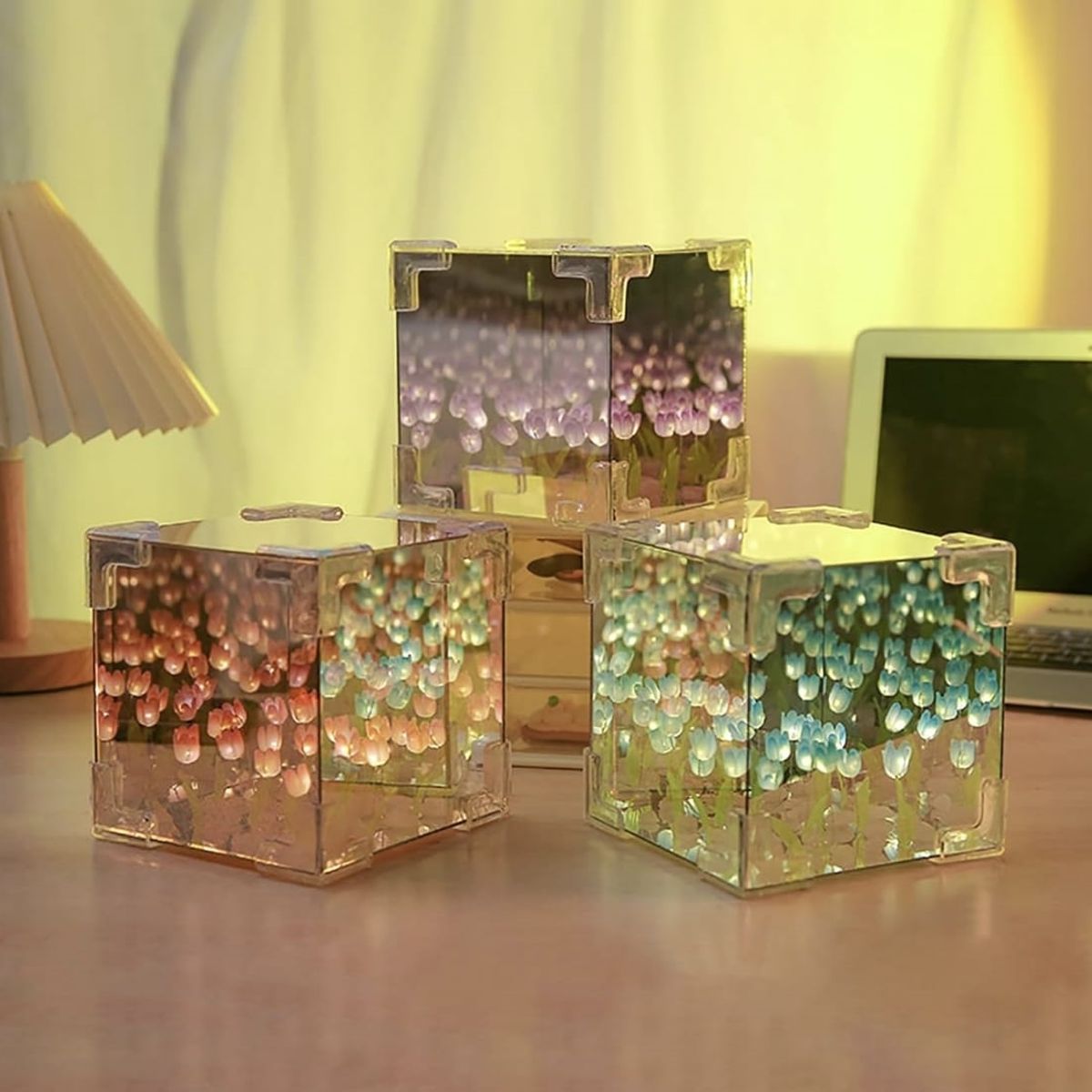 GENERICO - Lámpara de Espejo de Cubo de Tulipanes