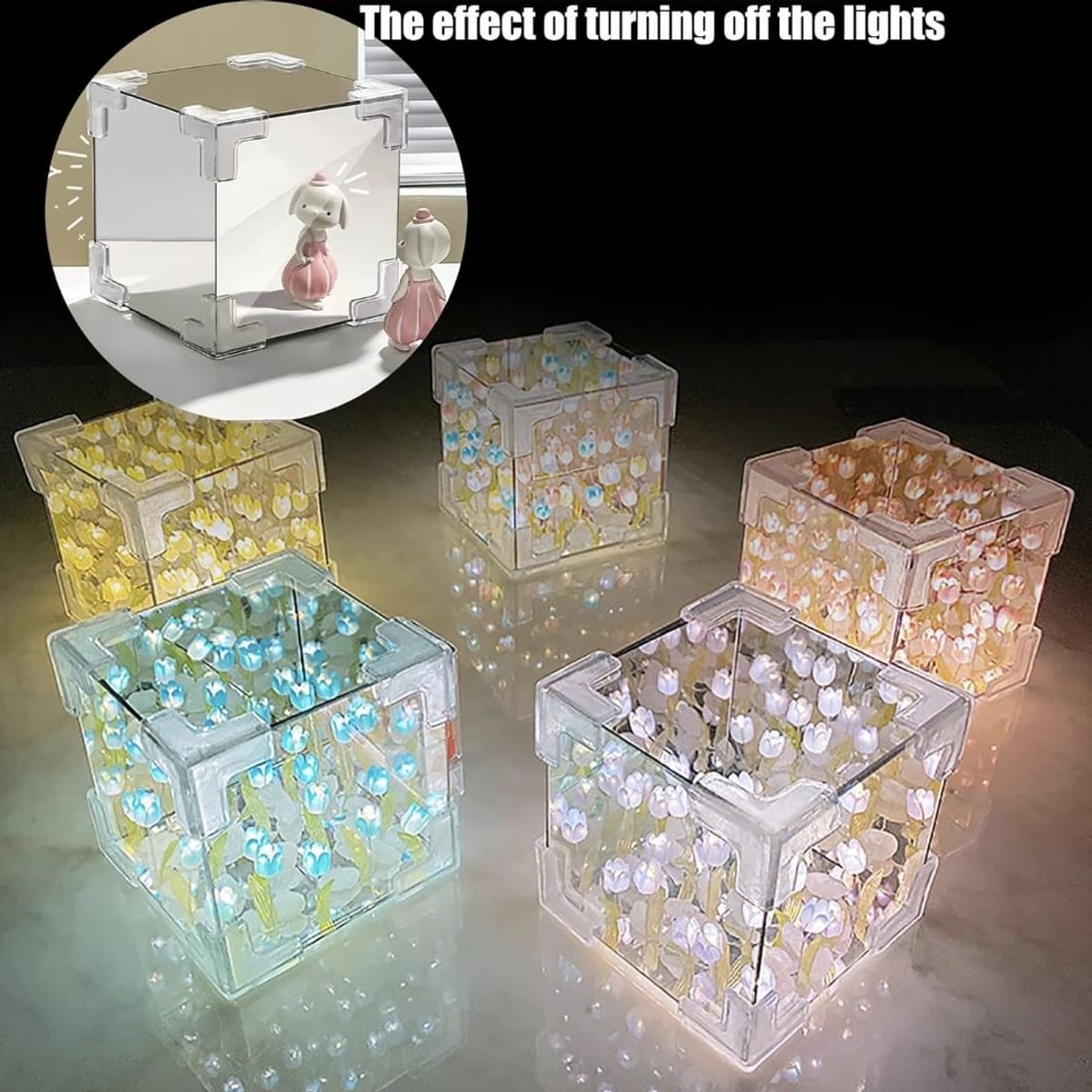 GENERICO - Lámpara de Espejo de Cubo de Tulipanes